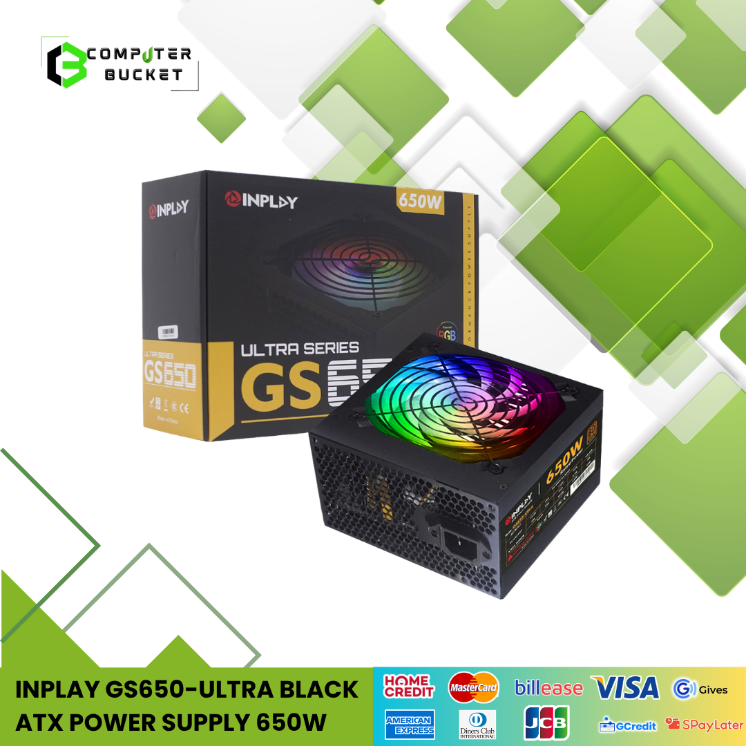 INPLAY GS650-ULTRA BLACK ATX POWER SUPPLY 650W