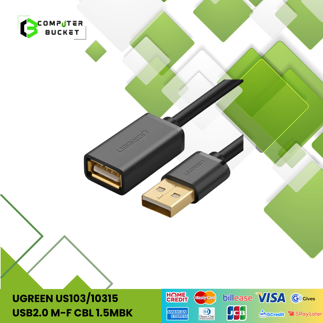 UGREEN US103/10315 USB2.0 M-F CBL 1.5MBK