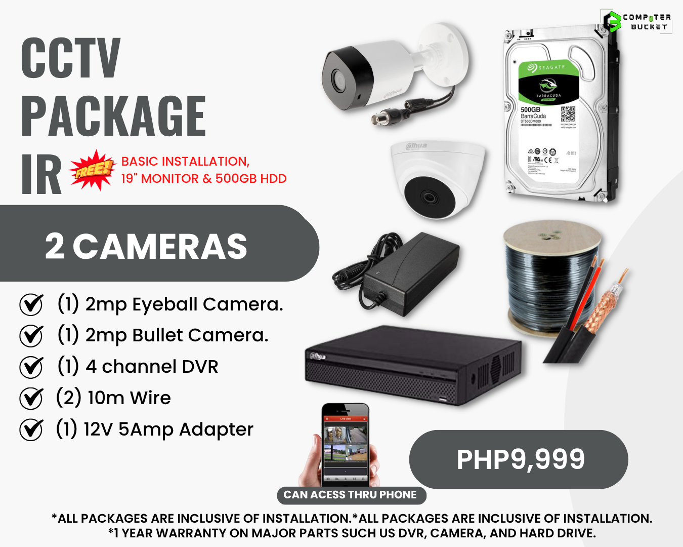 CCTV PACKAGE 2 CAMERAS