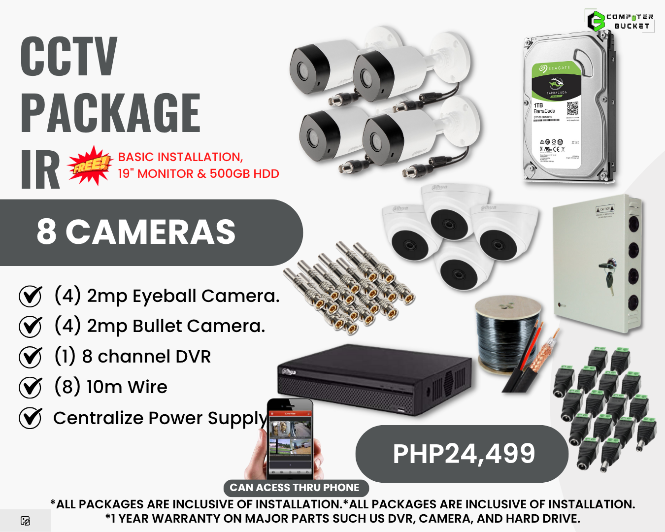 CCTV PACKAGE 8 CAMERAS