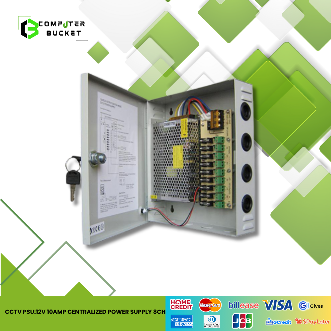 CCTV PSU:12V 10AMP CENTRALIZED POWER SUPPLY 8CH