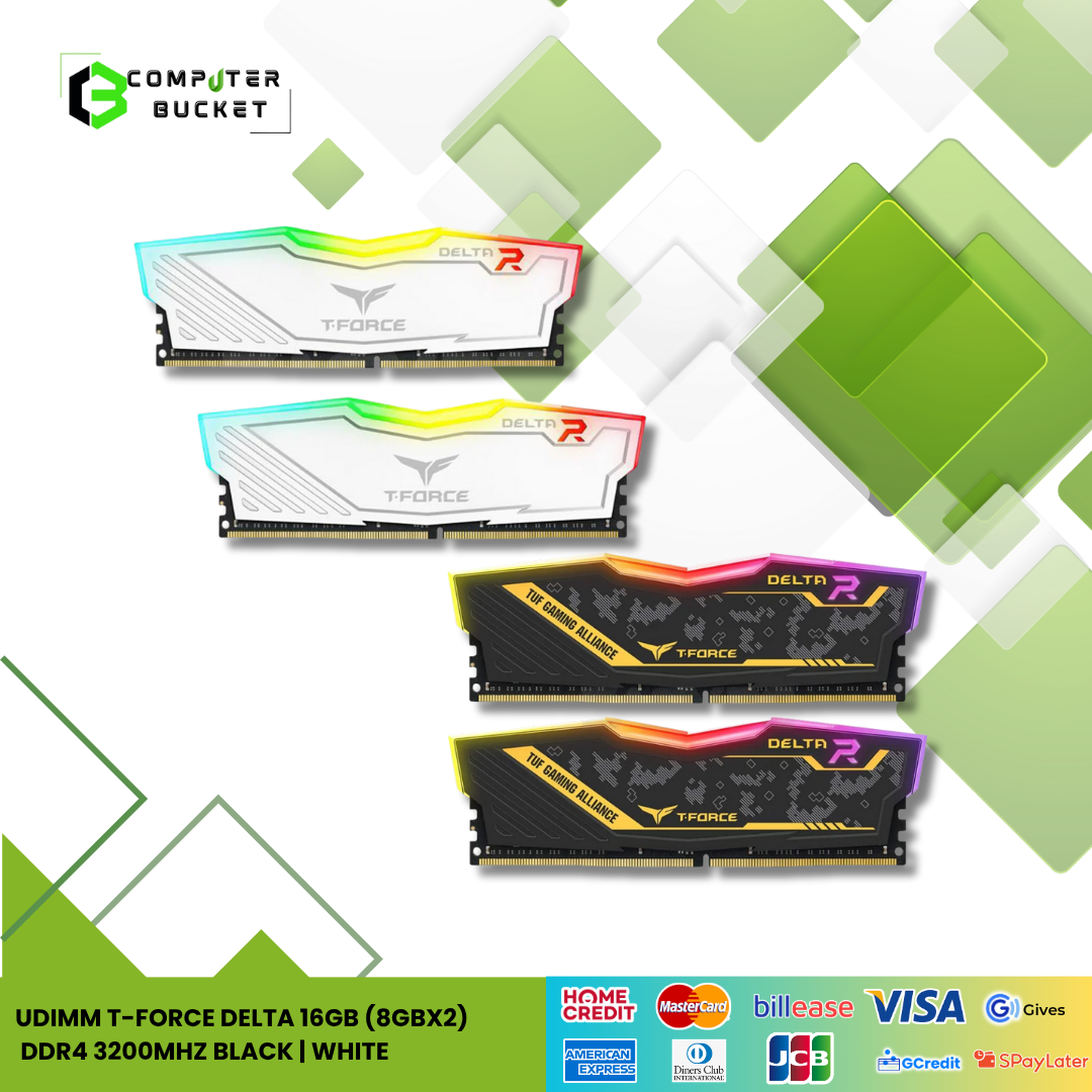 UDIMM T-FORCE DELTA 16GB (8GBX2) DDR4 3200MHz BLACK | WHITE