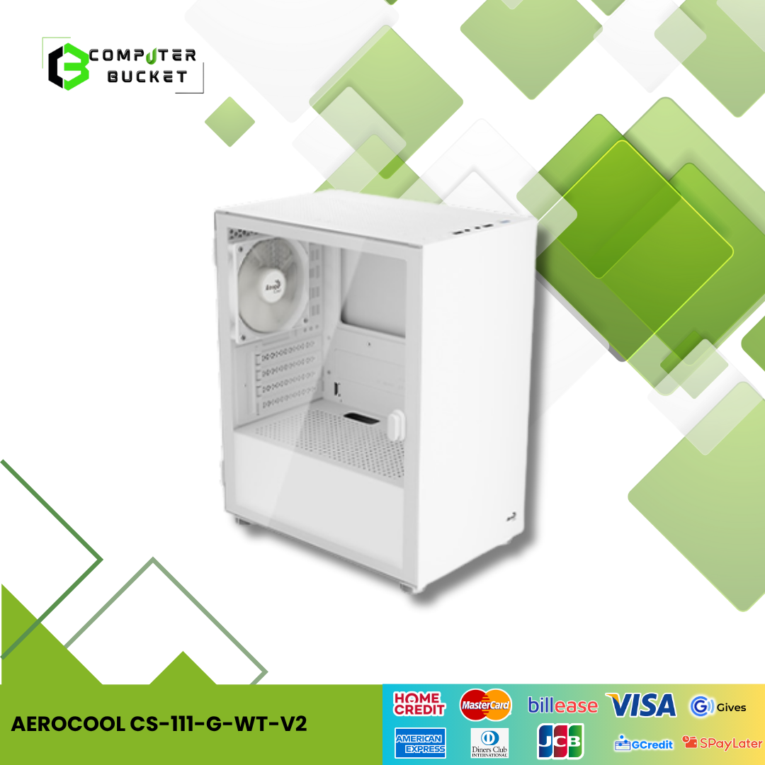 AEROCOOL CS-111-G-WT-V2 ARGB FAN X3 USB 3.0*1 GLASS EDITION WHITE