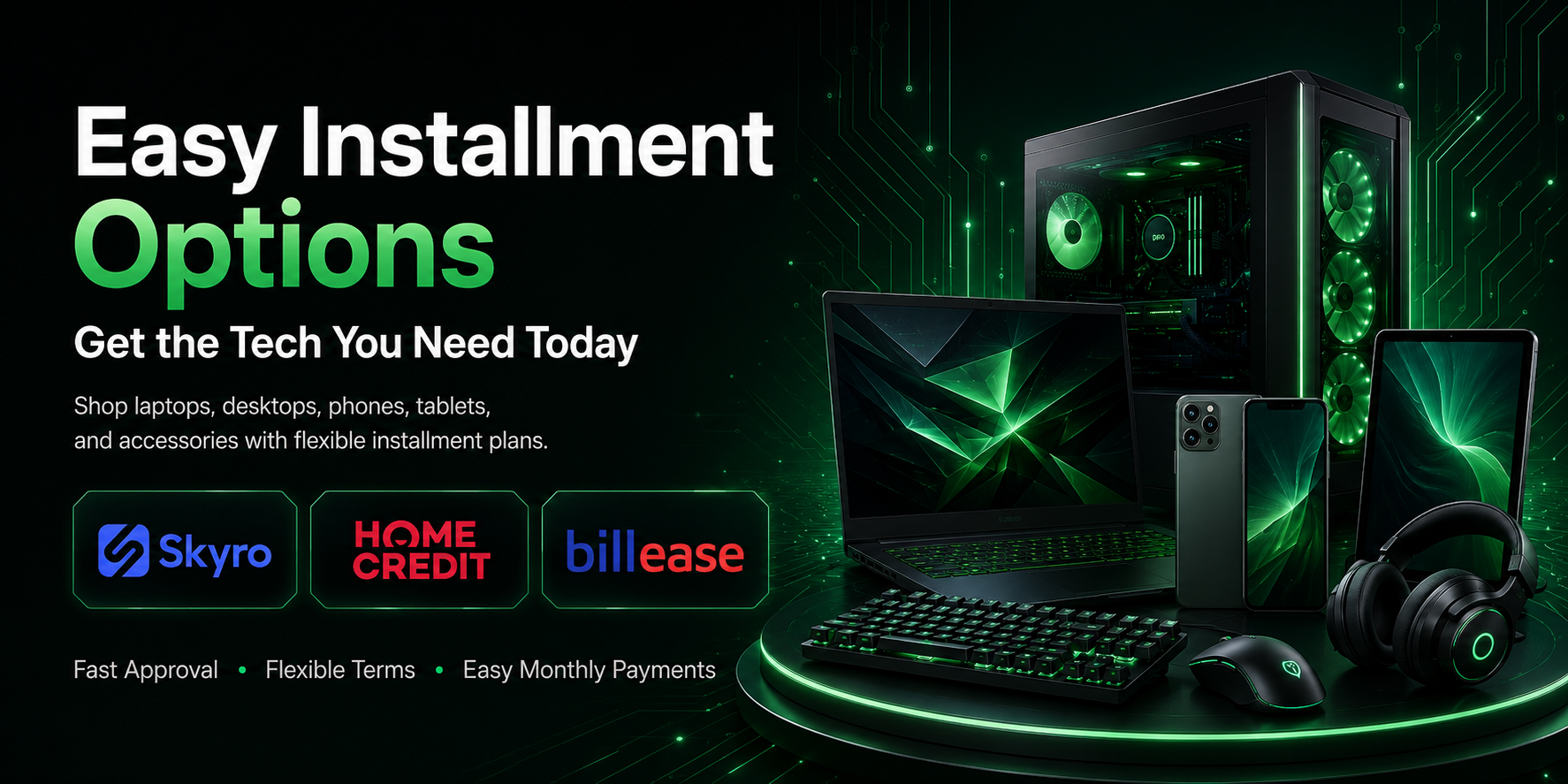 Easy installment options for technology purchases