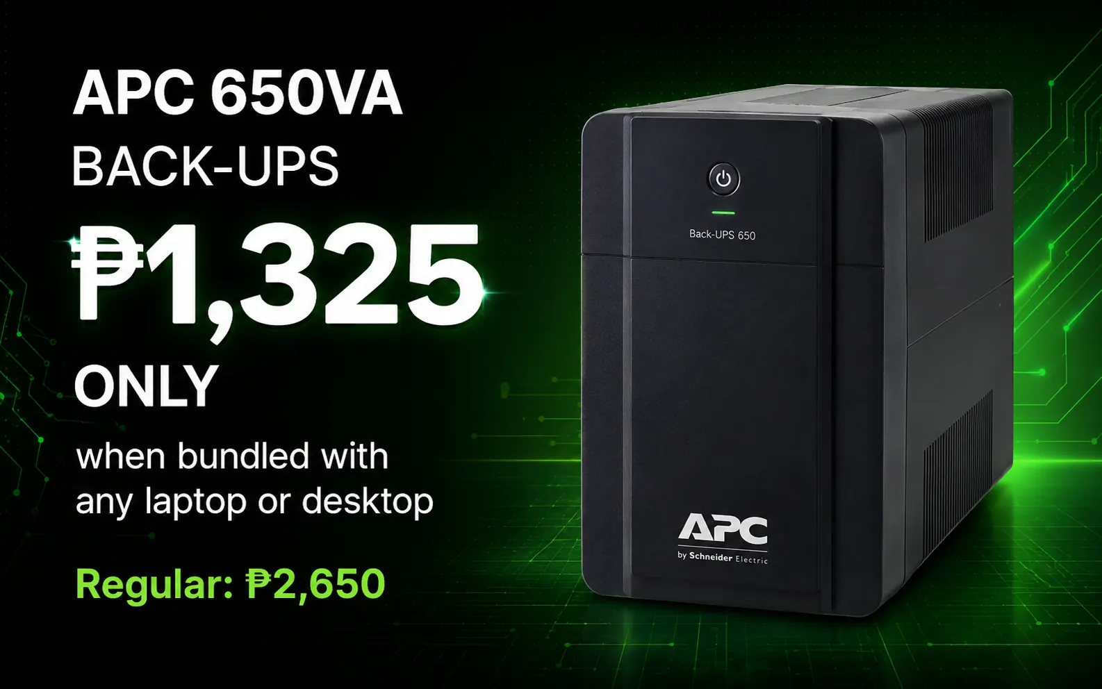 APC 650VA Back-UPS bundle offer