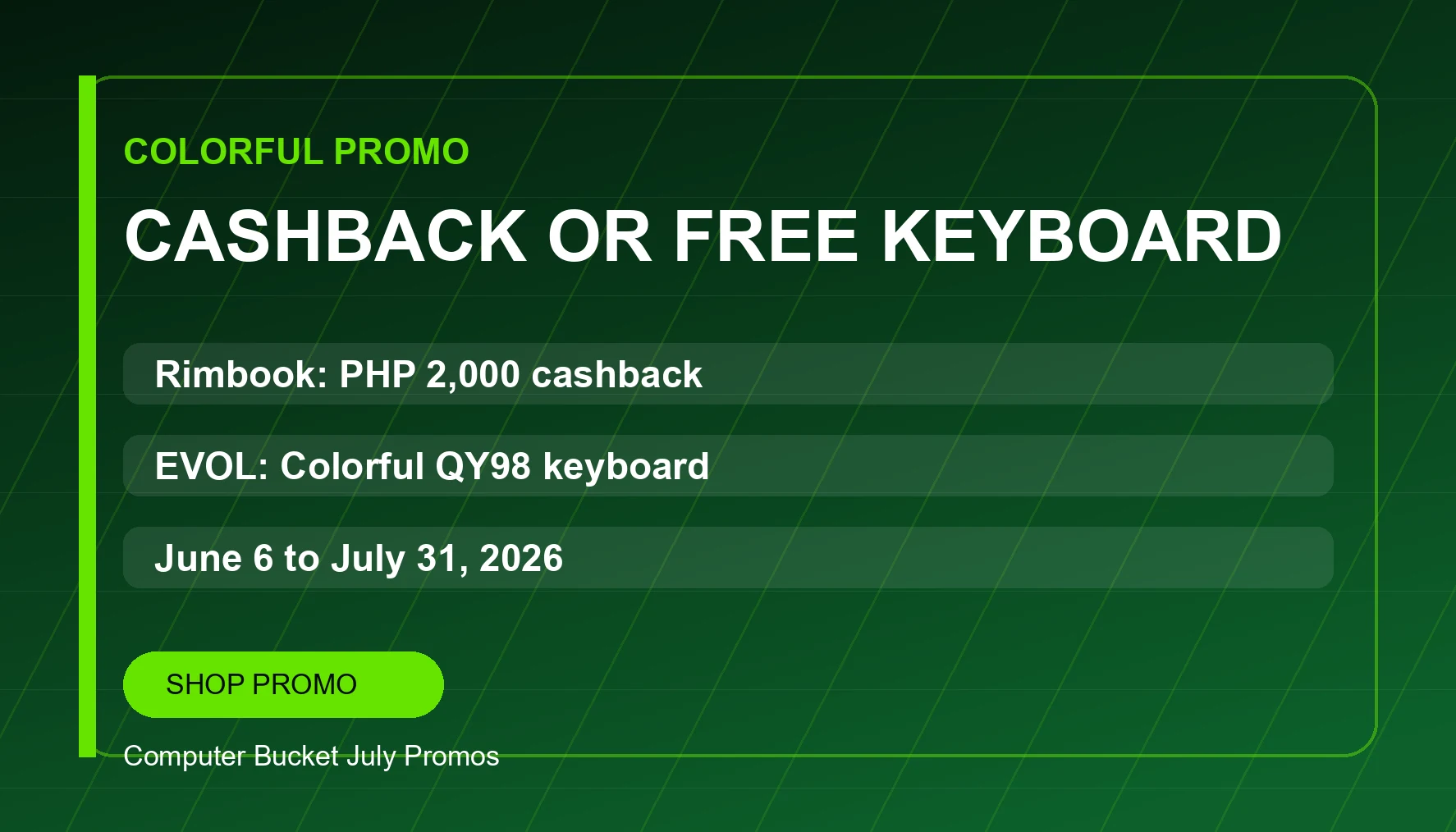 Colorful Cashback or Free Keyboard Promo