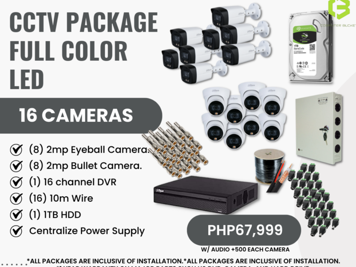 CCTV PACKAGE FULL COLOR LED 16 CAMERAS