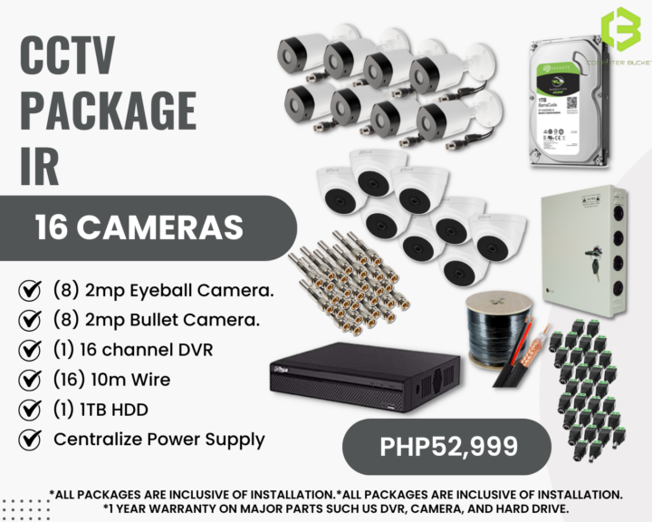 CCTV PACKAGE IR 16 CAMERAS