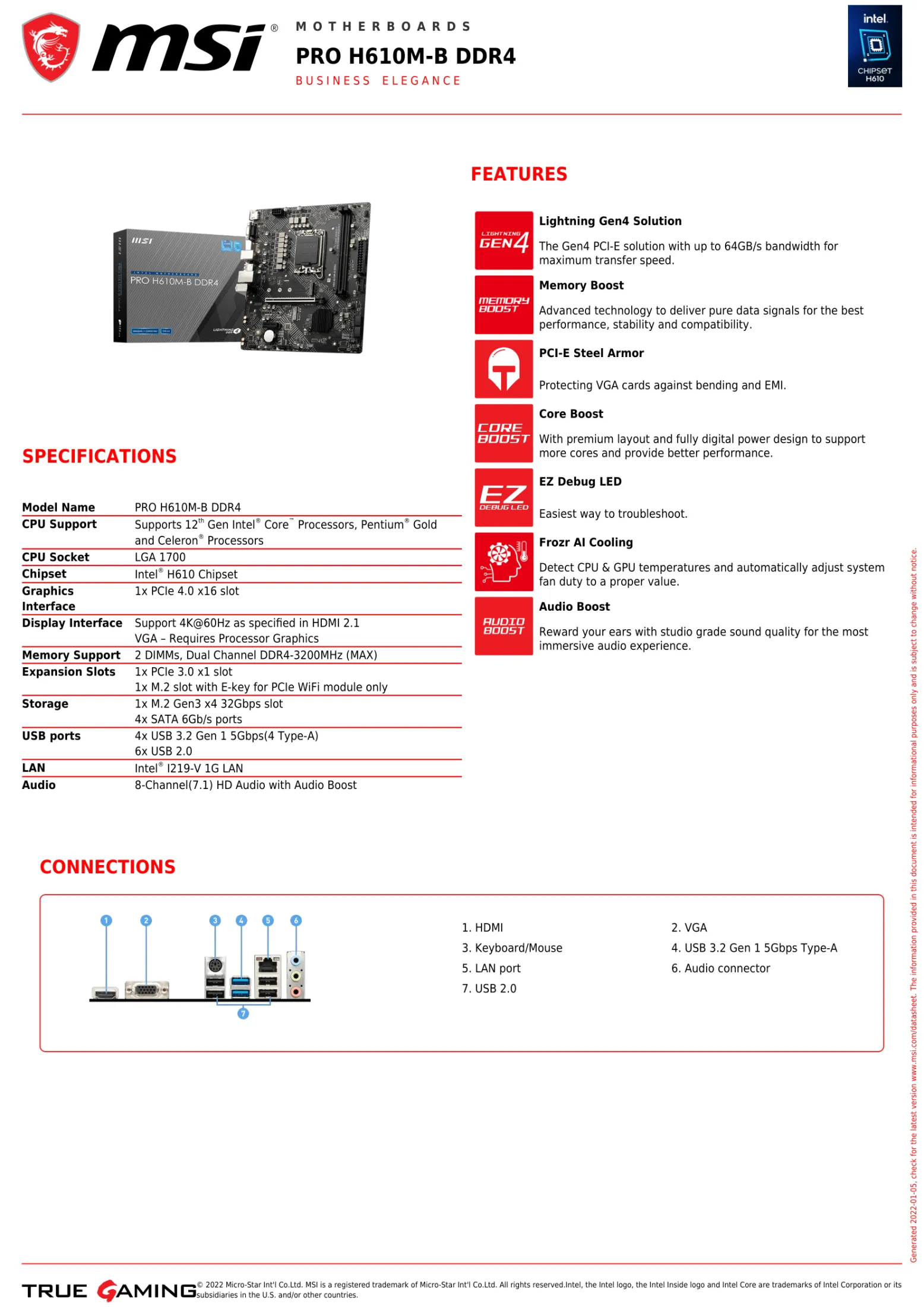 INTEL i3 12TH GEN + MSI H610M-E PRO-05