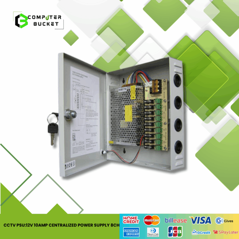 CCTV PSU:12V 10AMP CENTRALIZED POWER SUPPLY 8CH