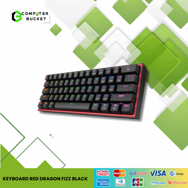 KEYBOARD RED DRAGON FIZZ BLACK