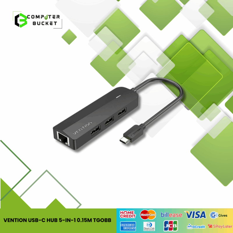 VENTION USB-C HUB 5-IN-1 0.15M TGOBB