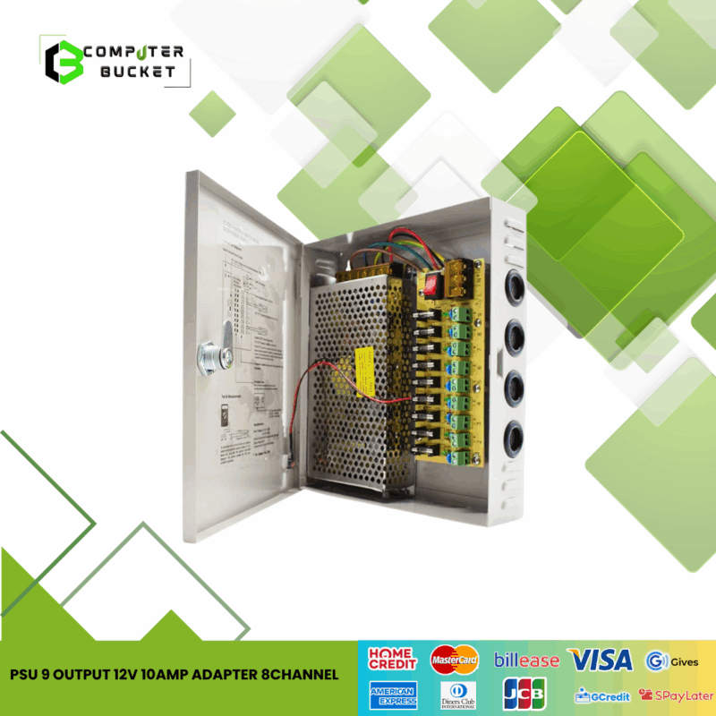 CCTV:PSU 9 OUTPUT 12V 10AMP ADAPTER 8CHANNEL