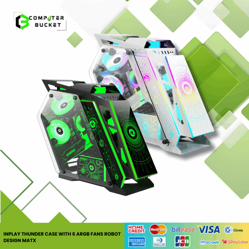 INPLAY THUNDER CASE WITH 6 ARGB FANS ROBOT DESIGN MATX (Copy)