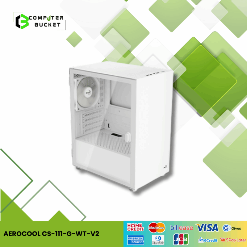 AEROCOOL CS-111-G-WT-V2 ARGB FAN X3 USB 3.0*1 GLASS EDITION WHITE
