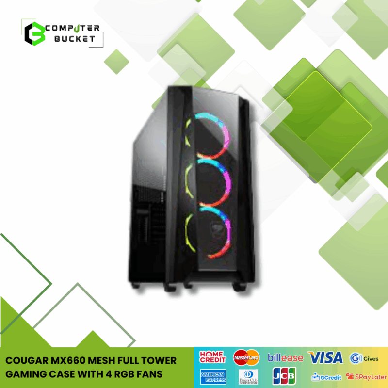 COUGAR MX660 MESH FULL TOWER GAMING CASE WITH 4 RGB FANS