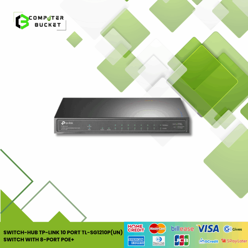 SWITCH-HUB TP-LINK 10 PORT TL-SG1210P(UN) SWITCH WITH 8-PORT PoE+