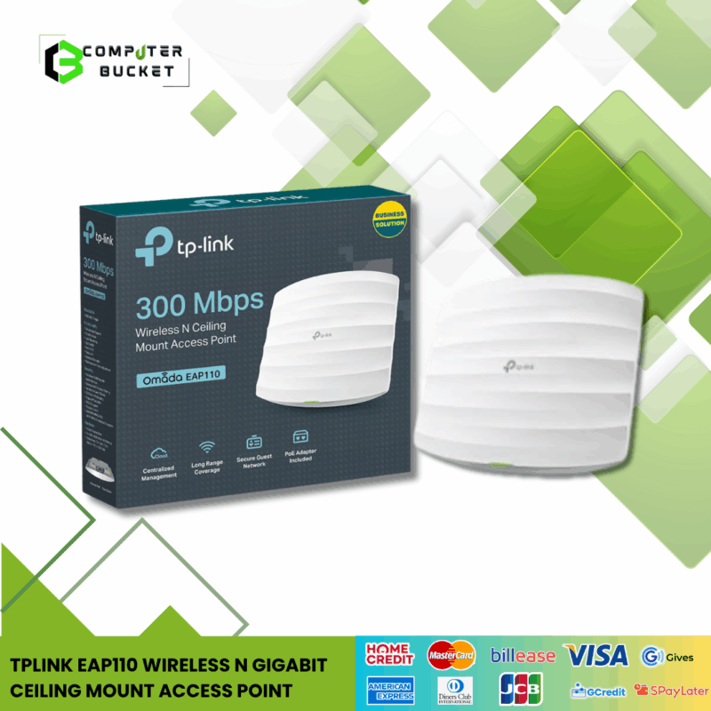 TPLINK EAP110 WIRELESS N GIGABIT CEILING MOUNT ACCESS POINT