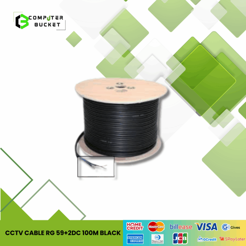 CCTV CABLE RG 59+2DC 100M BLACK
