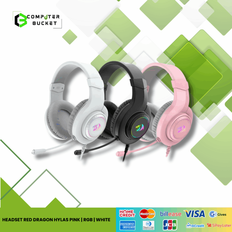 HEADSET RED DRAGON HYLAS PINK | RGB | WHITE