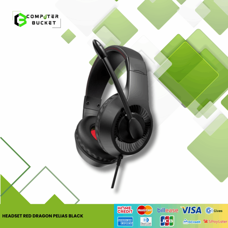 HEADSET RED DRAGON PELIAS BLACK