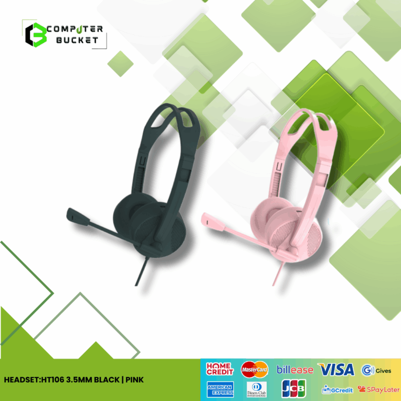 HEADSET:HT106 3.5MM BLACK | PINK