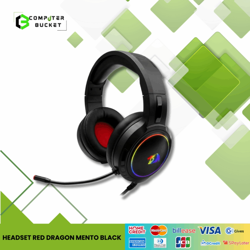 HEADSET RED DRAGON MENTO BLACK
