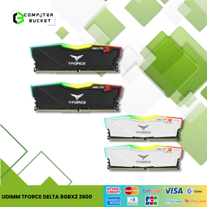 UDIMM TFORCE DELTA 8GBx2 3600 WHITE | BLACK