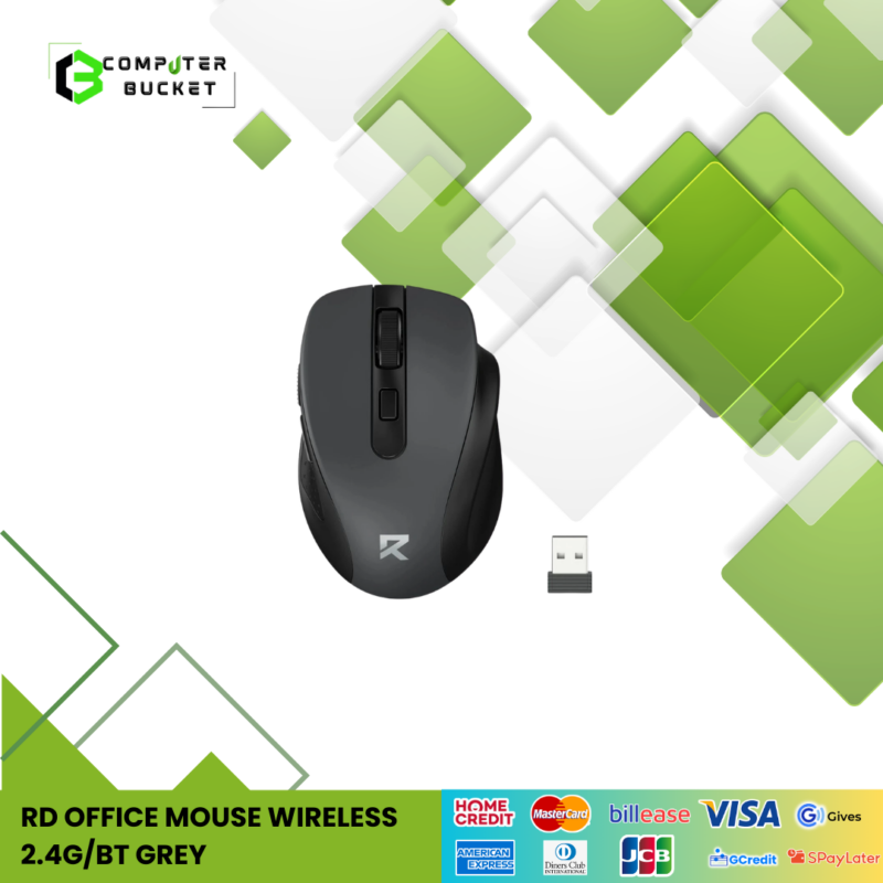 RD OFFICE MOUSE WIRELESS 2.4G/BT GREY