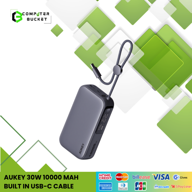 AUKEY 30W 10000 MAH BUILT IN USB-C CABLE