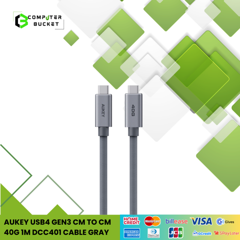 AUKEY USB4 GEN3 CM TO CM 40G 1M DCC401 CABLE GRAY