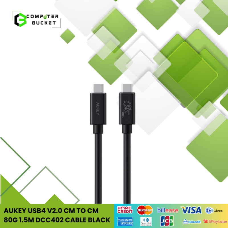 AUKEY USB4 V2.0 CM TO CM 80G 1.5M DCC402 CABLE BLACK