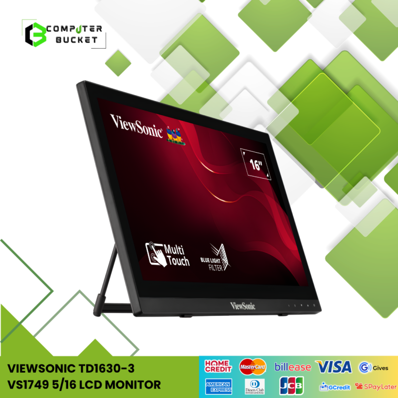 VIEWSONIC TD1630-3 VS1749 5/16 LCD MONITOR 10-Point Touch Screen Monitor