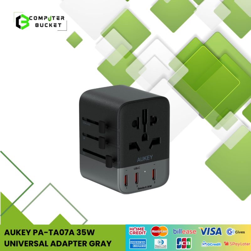AUKEY PA-TA07A 35W UNIVERSAL ADAPTER GRAY